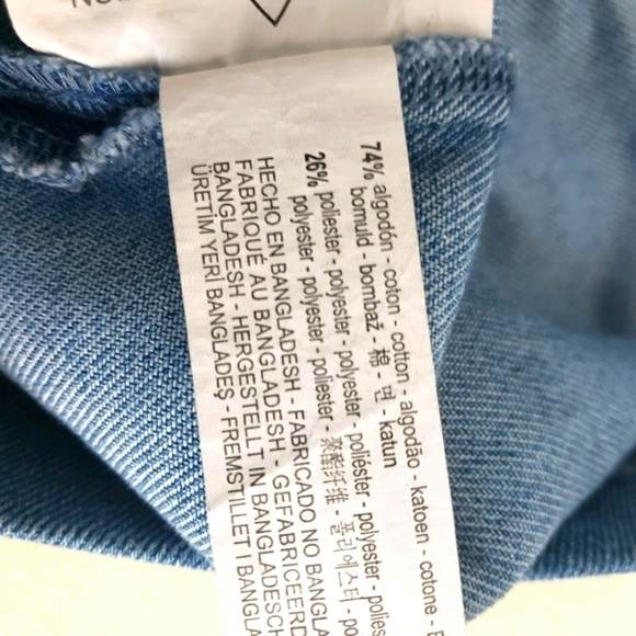 ZARA Ruffled Bow Denim Mini Skirt Size 5 - Picture 7 of 9